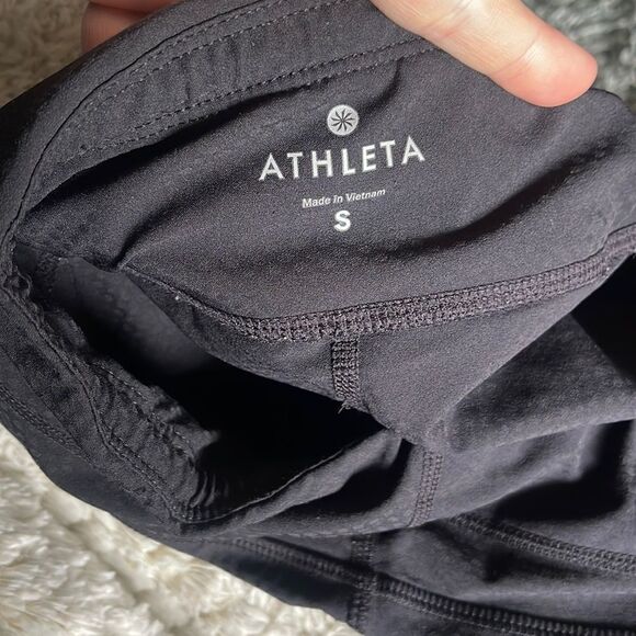 Athleta Black Dobby Be Free Knicker Crop Capri Leggings S - Picture 5 of 7